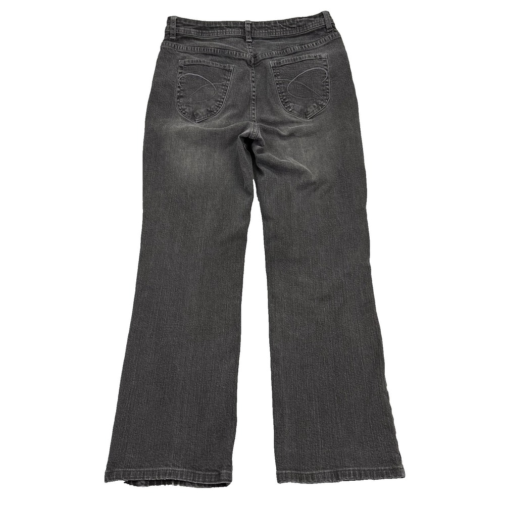 Chicos‎ Platinum Jeans Womens 1 Tall (8L) Straight Leg Stretch Denim Gray Rinse